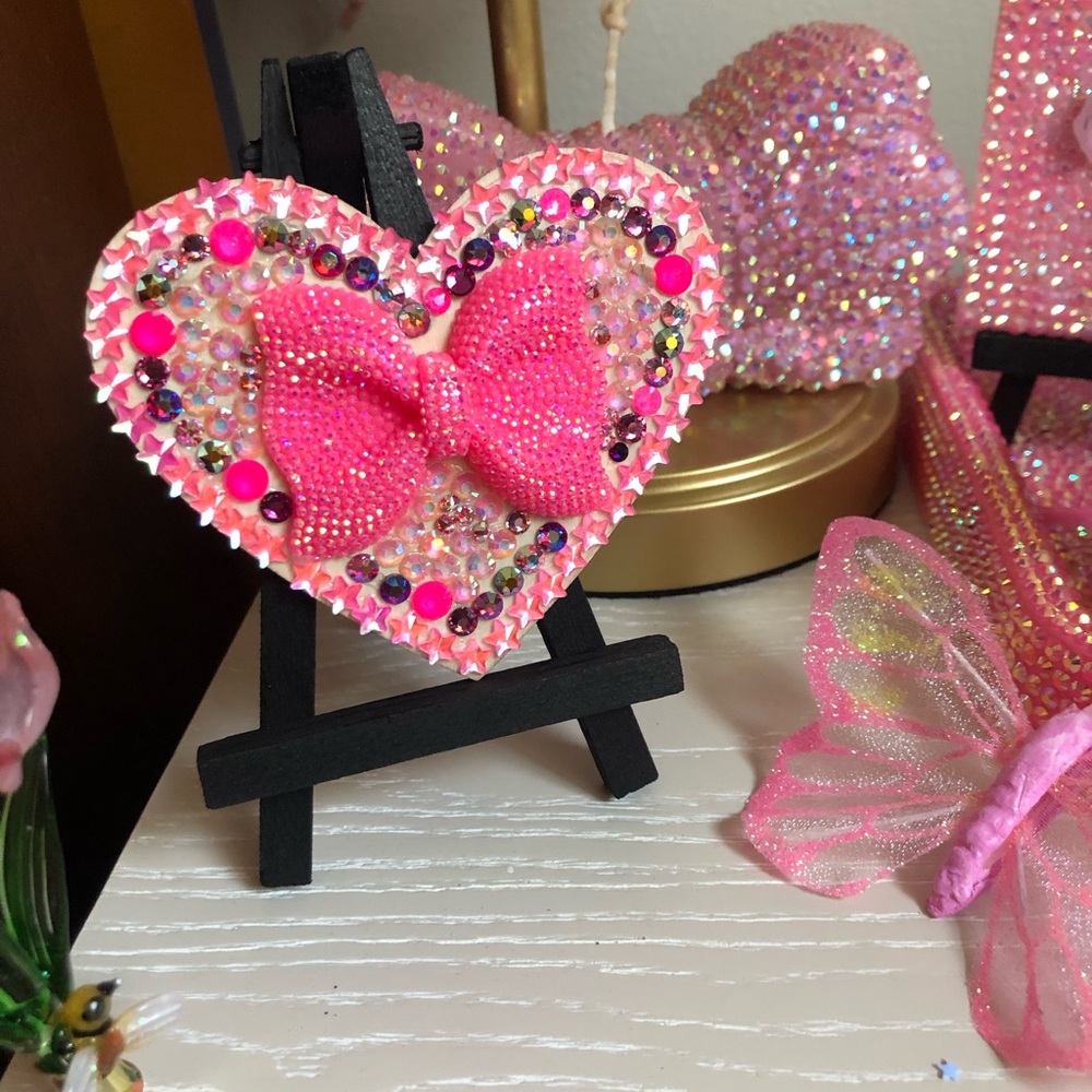 Hot Pink Bow Rhinestone Mini Canvas 🎀🩷